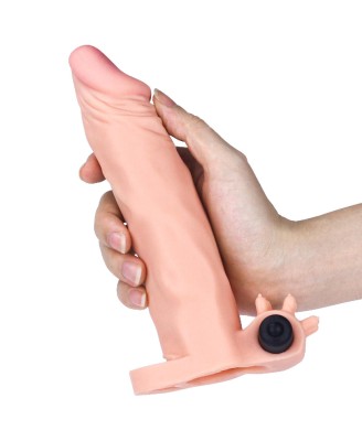 Add 2"" Pleasure X Tender Vibrating Penis Sleeve Flesh