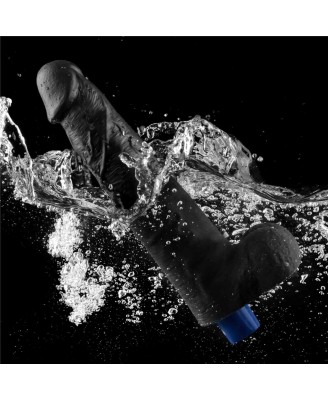 10.5" REAL SOFTEE Rechargeable TPE Vibrating Dildo(Black)