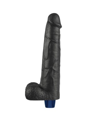 10.5" REAL SOFTEE Rechargeable TPE Vibrating Dildo(Black)