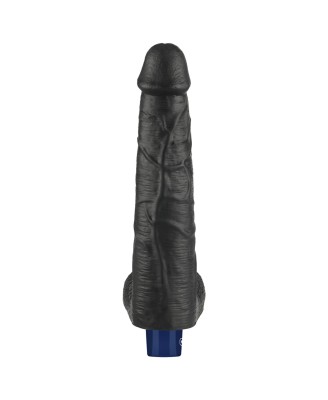 10.5" REAL SOFTEE Rechargeable TPE Vibrating Dildo(Black)