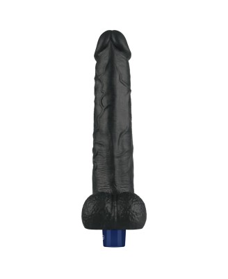 10.5" REAL SOFTEE Rechargeable TPE Vibrating Dildo(Black)