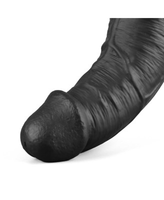 10.5" REAL SOFTEE Rechargeable TPE Vibrating Dildo(Black)