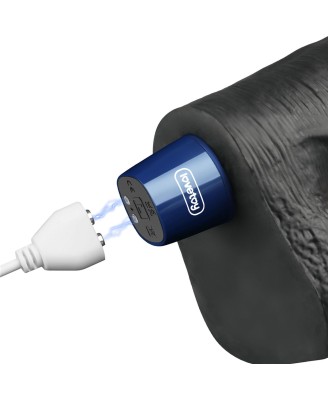 10.5" REAL SOFTEE Rechargeable TPE Vibrating Dildo(Black)
