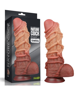 10.5'' Dual layered Platinum Silicone Cock with Rope