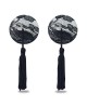 Reusable Black Lace Round Tassel Nipple Pasties