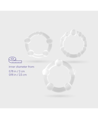 TRIPLE BEAD COCKRING SET CLEAR CRUSHIOUS
