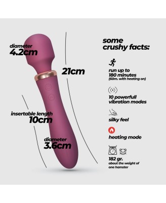 CRUSHIOUS DUAL MASSAGE WAND JINX RED WINE