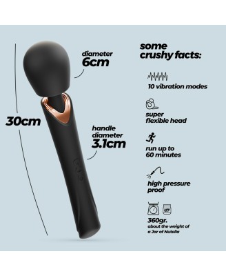 CRUSHIOUS HOLLY RECHARGEABLE WAND MASSAGER BLACK