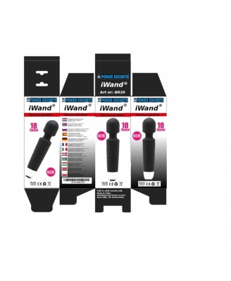 Iwand black rechargeable silicone bodywand massager