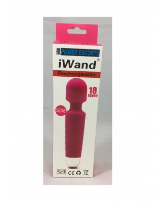Iwand pink/ purple/ black rechargeable silicone bodywand massager
