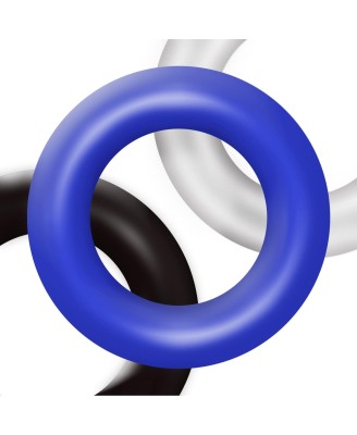 Ring-Donut Cockring 3 Pack-3 colors blue/clear/black