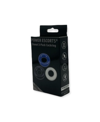 Ring-Donut Cockring 3 Pack-3 colors blue/clear/black