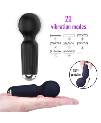 Stymulator-Rechargeable Mini Masager USB 20 Functions - Black