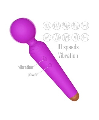 Stymulator-Rechargeable Power Wand USB 10 Functions - Blue