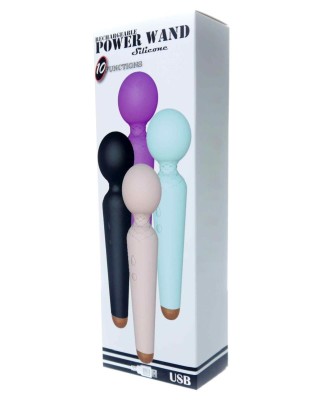 Stymulator-Rechargeable Power Wand USB 10 Functions - Purple