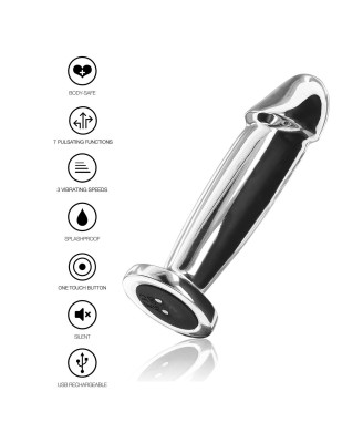 Buttplug Vibr. Penis Silver