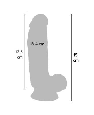 Dildo 6in. with Balls Vibrator Light skin tone