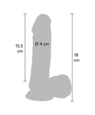 Dildo 7in. with Balls Vibrator Light skin tone