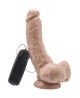 Dildo 8in. with Balls Vibrator Light skin tone