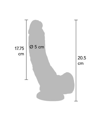 Dildo 8in. with Balls Vibrator Light skin tone