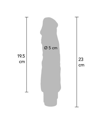 Dual Density Big Vibrator 9in. Light skin tone