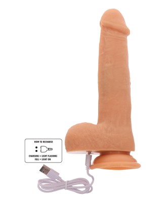 Rotating Beads Vibrating Dildo Light skin tone