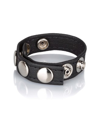 Leather Multi-Snap Ring Black