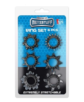 MENZSTUFF 6PC STRETCHEABLE RING SET