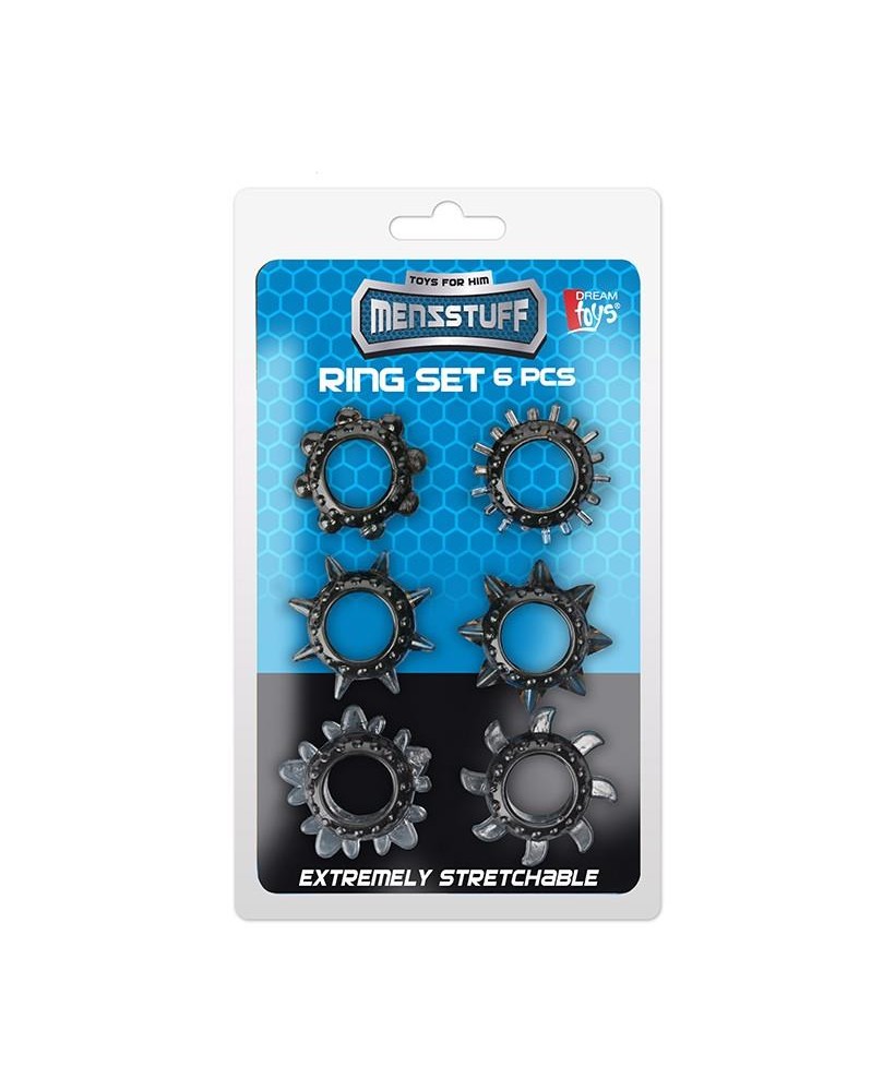 MENZSTUFF 6PC STRETCHEABLE RING SET