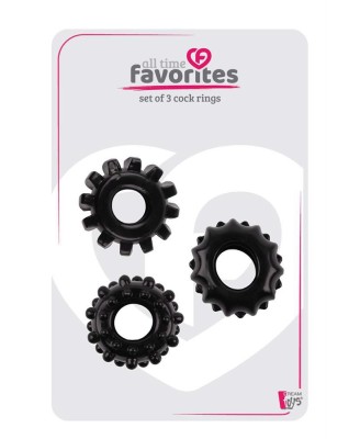 ALL TIME FAVORITES SET OF 3 COCKRINGS BLACK