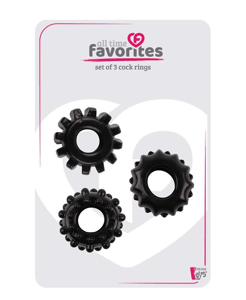 ALL TIME FAVORITES SET OF 3 COCKRINGS BLACK