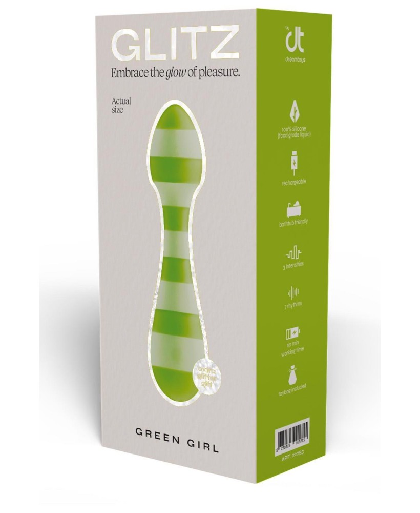 GLITZ GREEN GIRL TRAVEL WAND MASSAGER