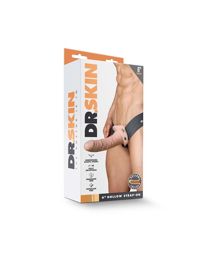 DR. SKIN 6INCH HOLLOW STRAP ON VANILLA
