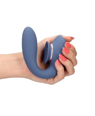 Twitch 3 - Rechargeable Vibrator Suction - Silicone - 10 Speed - Blue/Grey