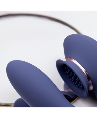 Twitch 3 - Rechargeable Vibrator Suction - Silicone - 10 Speed - Blue/Grey