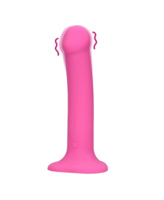 Non-Phallic Vibrating Dildo - Medium - Powerful Pink