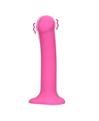 Non-Phallic Vibrating Dildo - Medium - Powerful Pink