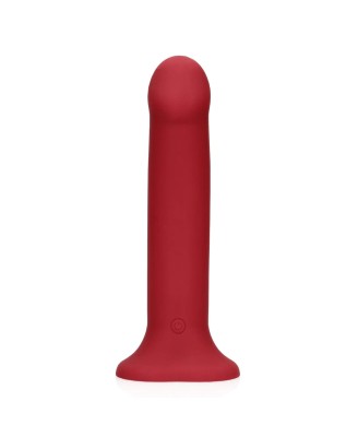 Non-Phallic Vibrating Dildo - Large - Raspberry Red