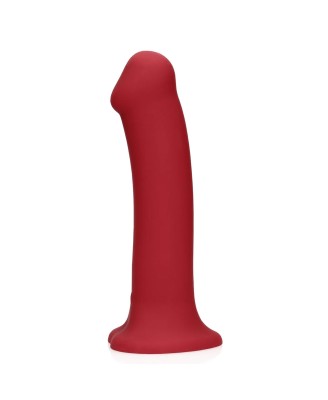 Non-Phallic Vibrating Dildo - Large - Raspberry Red