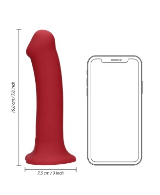 Non-Phallic Vibrating Dildo - Large - Raspberry Red