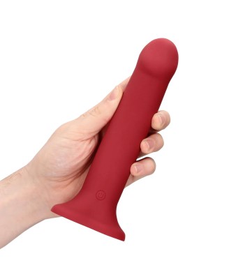 Non-Phallic Vibrating Dildo - Large - Raspberry Red