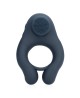 Vibrating Cockring with Clitoris Stimulation - Indigo Blue