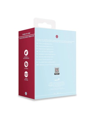 Three-In-One Liquid Silicone Vibrator - Breezy Blue