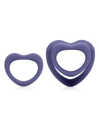 Heart Cockring Set - Violet Storm