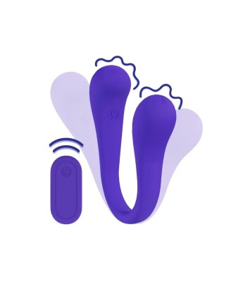 Dual-ended Bendable Vibe with Remote Control - Purple