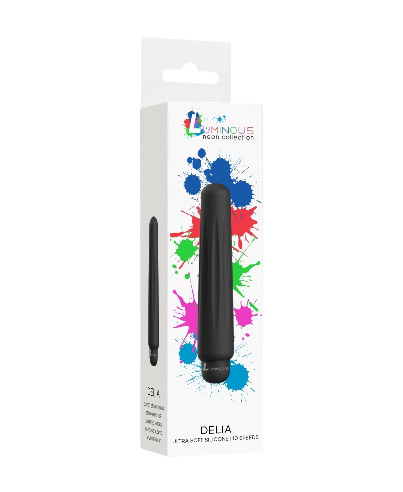Delia - ABS Bullet With Sleeve - 10-Speeds - Black