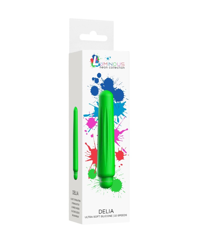 Delia - ABS Bullet With Sleeve - 10-Speeds - Green