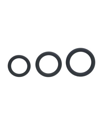 Classic Silicone Cockring Set of 3 - XS/S/M - Black