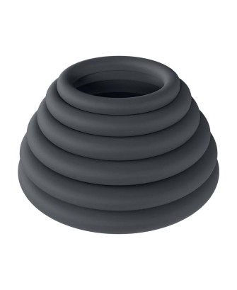 Classic Silicone Cockring Set of 6 - Black