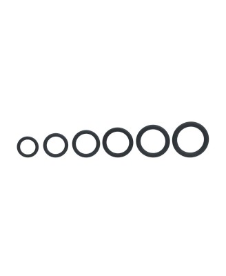 Classic Silicone Cockring Set of 6 - Black